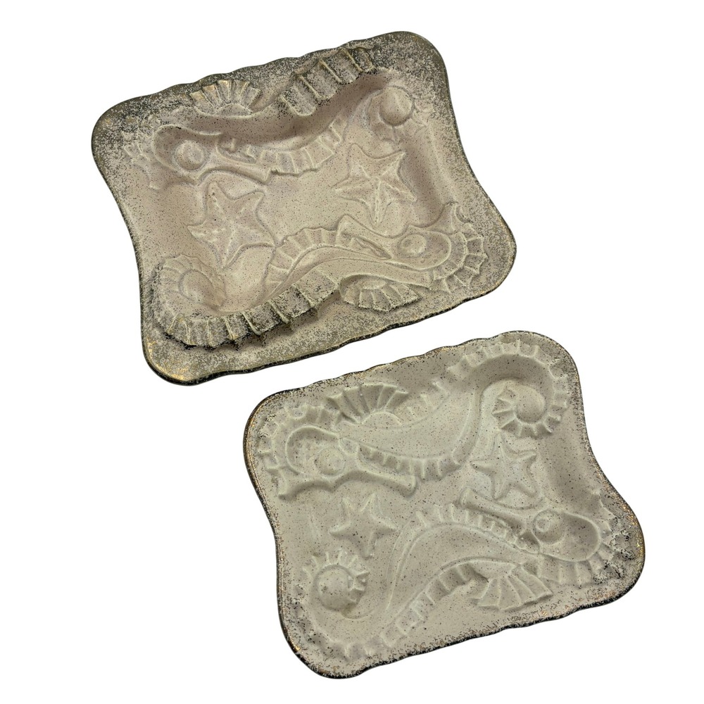 Vintage‎ California Originals Seahorse Ashtray & Trinket Dish Set Pink Gold 604